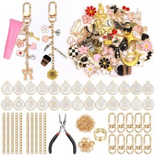 249Pcs Charms Lip Gloss Keychain Making Kit, DIY Craft Supplies with Charms, ...