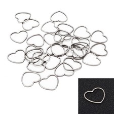 30 Stück Ohrring-Anhänger DIY Herzförmige Edelstahl-Hohlrahmen-Anhänger Mit