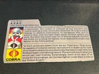 gi joe lot File Card 1986 AVAC Great Condition Clean Card