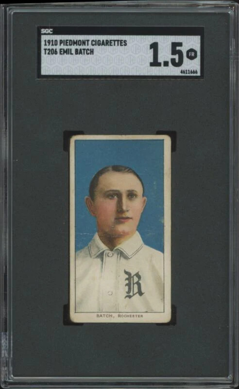 1909 T206 EMIL BATCH FAIR PIEDMONT 350 SGC 1.5 BASEBALL ROCHESTER BRONCOS