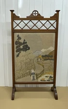 Arts And Crafts Mahogany Needlework Screen Liberty Style Antique Victorian C1900