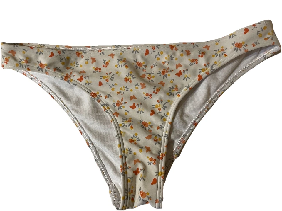 Top de natación de bikini Hollister floral y mariposa con aros XS Top S inferior descarado Foto 2 de 4