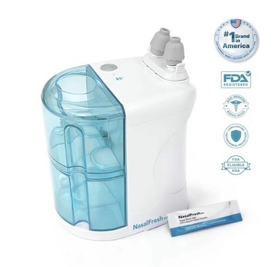NASALFRESH MD Dual Powered Nasal Sinus Irrigation System Rinse Wash 30 Packet