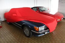 Vollgarage Car-Cover Indoor Rot mit Spiegeltaschen f&uuml;r Mercedes SLC  W107 Coupe