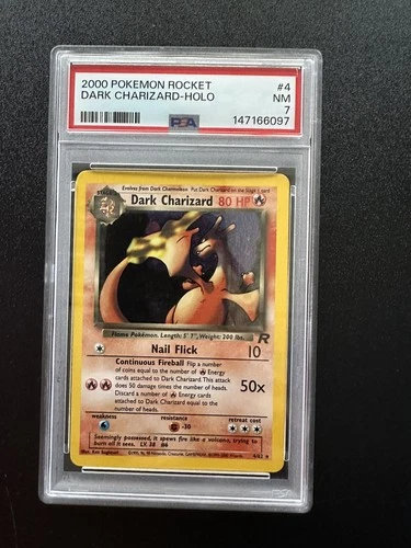 2000 Pokémon Team Rocket Dark Charizard Holo 4/82 PSA 7 NM WOTC Unlimited 4/82