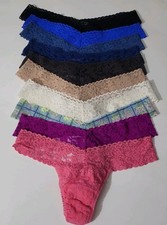 HANKY PANKY LACE LOW RISE THONG SET OF 10 ASSORTED COLORS ONE SIZE