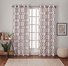96"x54" Kochi Linen Blend Grommet Top Window Curtain Panel 1 