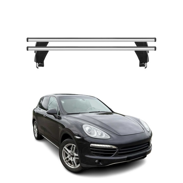 Menabo DachträGer GrundtäGer FüR Porsche Cayenne 2010-2018 50Kg Alu Silber 2 Tlg-image