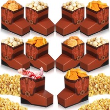 Cowboy Boots Popcorn Boxes 24 PCS Mini Flower Centerpiece Party Supplies Brown