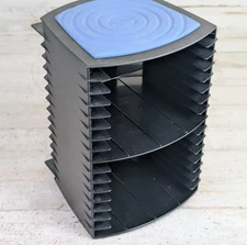 Vtg Kensington QuickTrieve Stackable Modular CD Storage Tower 16 Disk - Black