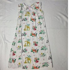 Mini Boden Girls 8-9Y 134cm Sleepshirt Nightgown Animal Print Ruffle Sleeve