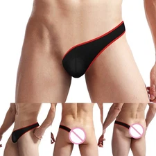 Sexy Contoured Pouch Men's Underwear in Silky Soft Fabric and Half Thong Style