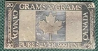 Twenty Grams Silver Bar 999 First Bullion Canada Maple Leaf