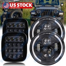 7 Inch Led Headlights Tail Lights Rear Brake Lamps For Jeep Wrangler Tj 97-06 7 Inch Led Headlights Tail Lights Rear Brake Lamps For Jeep Wrangler Tj 97-06