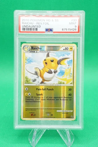 2010 Pokemon HG & SS Undaunted Rev Foil #33 Raichu PSA 9 ES6