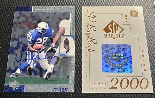 Marshall Faulk Colts 2000 SP Authentic Buy Back On-Card Auto 07/25 w/ COA Card - 第 1/3 張圖片