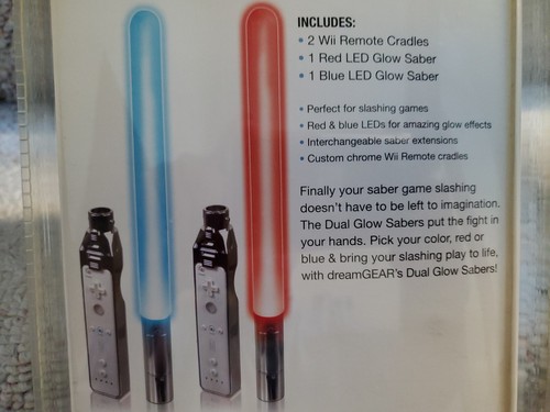 Dreamgear 2 Saber Pack Red & Blue Glow Sabers w/ Cradles for Nintendo Wii! New - Picture 3 of 7