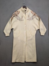 I.B. Diffusion Vintage Wool Mohair Cardigan Duster Sweater Size L Ivory