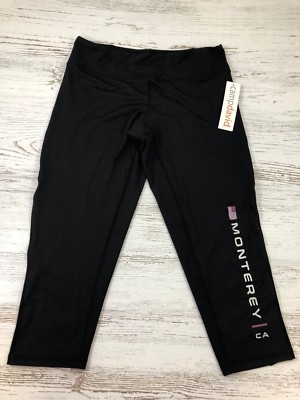 NWT Monterey California Souvenir Athletic Lounge Pants Medium Leggings Black