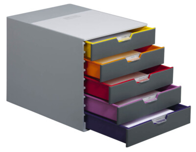 Ablagebox mit 5 Schubfächer mehrfarbig Schubladenbox 7605 Varicolor Durable