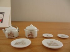 Sylvanian Families Pottery Tableware Cooking Set Vtg KA-17 1985 RARE