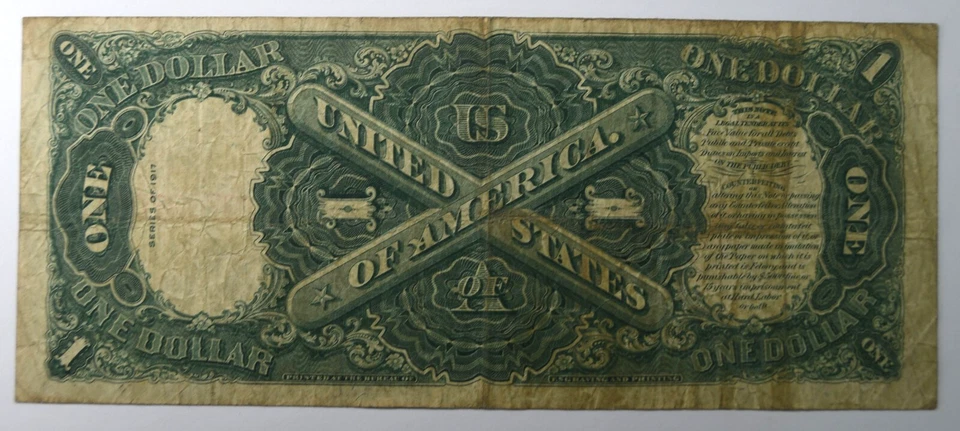 1917 $1 Legal Tender Washington One Dollar Red Seal R78709804A FR#39 - Image 2 of 2