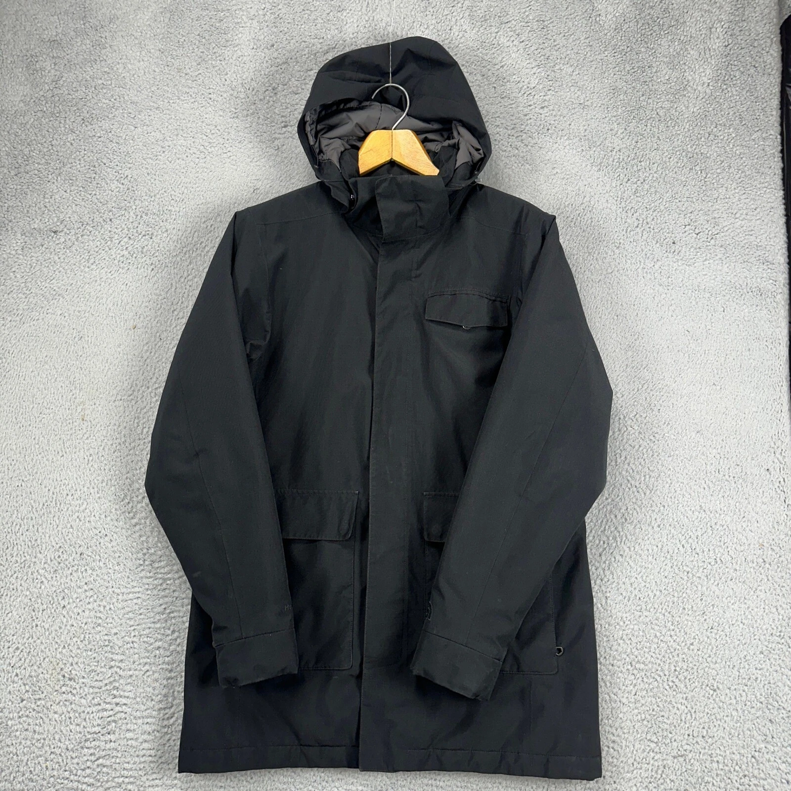 north-face hyvent primaloft hooded flap pocket jacket