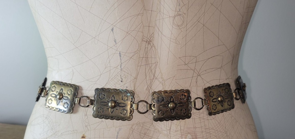 Vintage Brass Chain Style Loose Belt Hippie Bohemian Gypsy 