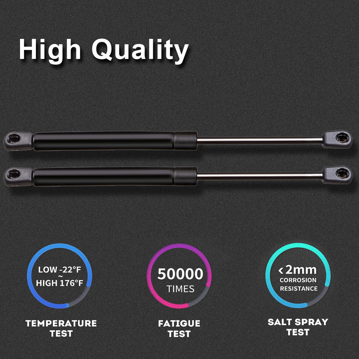 Set Of 2 Front Hood Lift Supports For Chevy Camaro 2016-2020 – Sturdy Black Steel Shocks - View #3