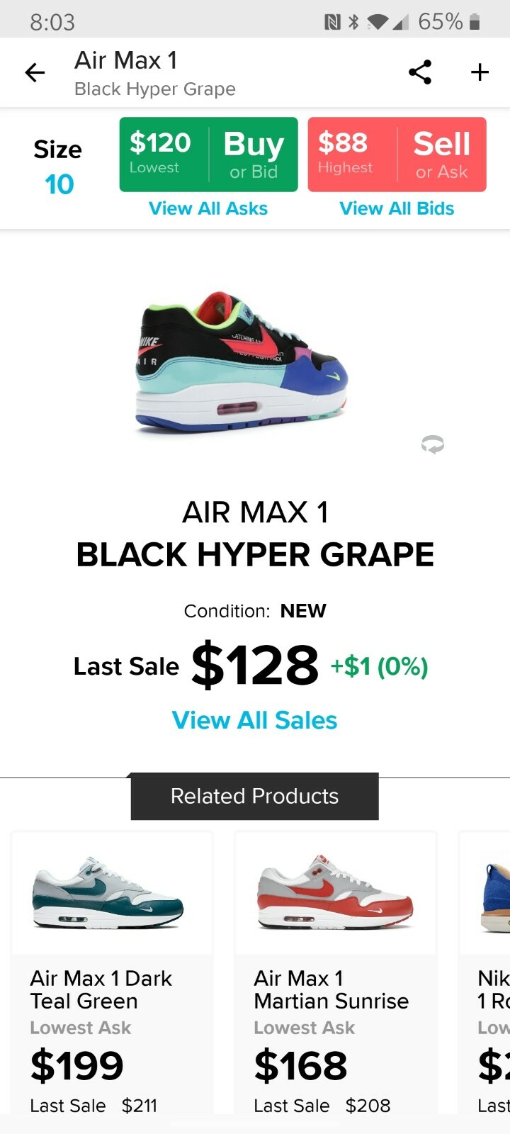 air max 1 black laser crimson hyper grape