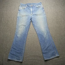 Vtg 60s 70s Wrangler Jeans Measure 34x30.5  Flare  Great wear marks and fading!