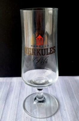 Vintage Herkules Pils German Beer Glass Mug 0.2L