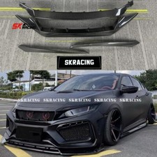 Rejilla central delantera de fibra de carbono real para Honda Civic FC1 FK7 FK8