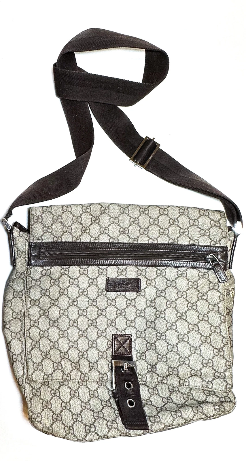 Sac bandoulière messager toile suprême monogramme Gucci 141194 GG