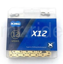 KMC Road Mountain Bicycle Chain X12 Ti-Gold, 12-Speed 126 Links fit SRAM Shimano