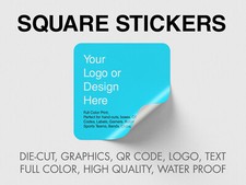 50 2x2 Custom Printed Full Color Outdoor Vinyl Car Bumper Sticker Decal Die Cut