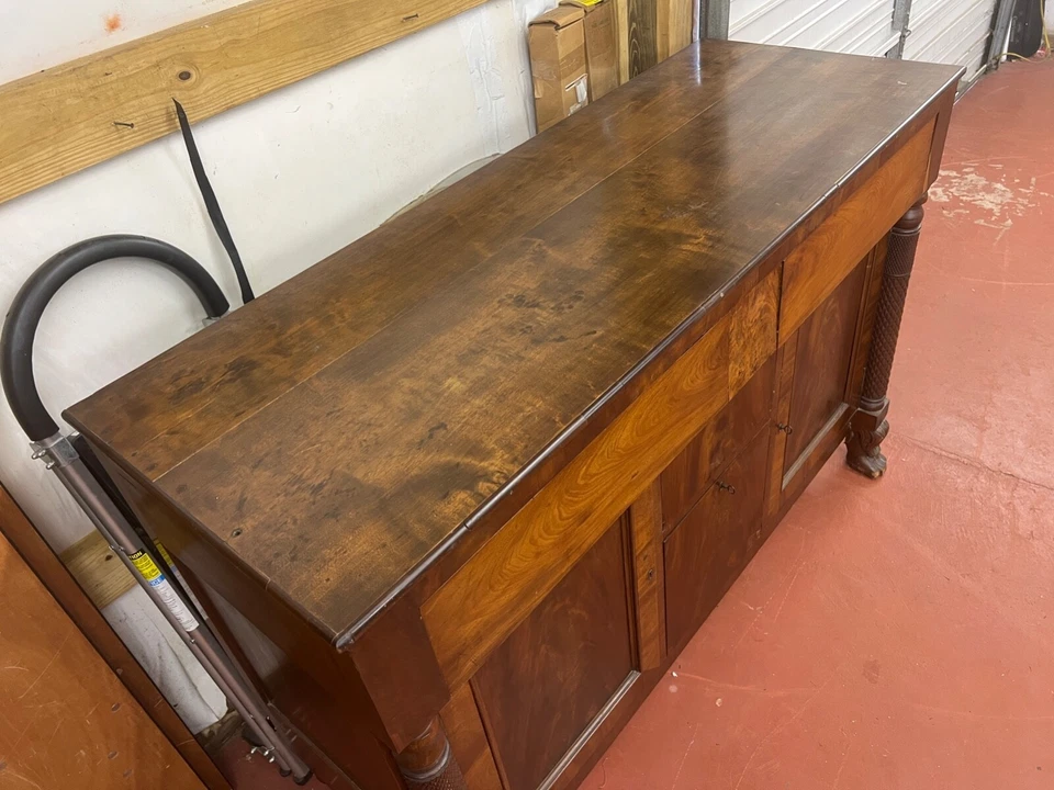 ANTIGUO APARADOR GRANDE CAOBA AMERICANA SIGLO XIX AÑOS 1840 PINO SUR SECUNDARIO Foto 2 de 4