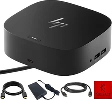 5TW10AA/5TW10UT HP Docking Station for Laptop Dual Monitor and Charging Bundle -