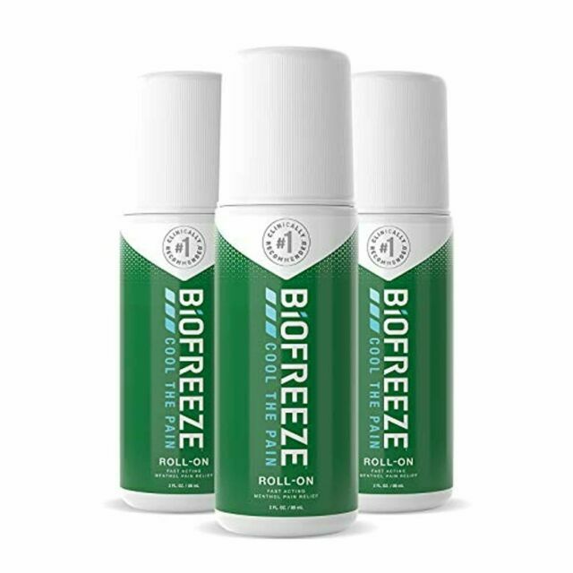 Biofreeze Roll-On Pain-Relieving Gel 3 FL OZ, Green (Pack Of 3) Topical Pain Rel