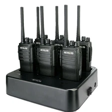 6pack Retevis RT21 UHF FRS 2W 1100mAh VOX Walkie Talkie+Six Way Charger