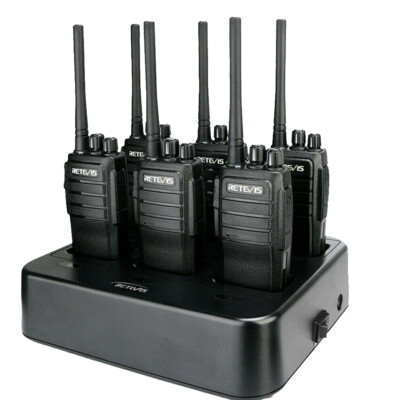6pack Retevis RT21 UHF FRS 2W 1100mAh VOX Walkie Talkie+Six Way Charger 