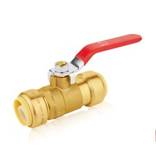 Efield 1" 1/2" 3/4" Push Fit Ball Valve Full Hot  Cold Water No Lead Red Handle