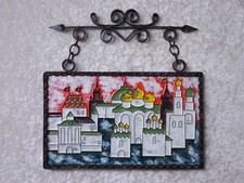 Cloisonne Emaille Wandbild Kathedrale Sowjetunion - Vintage - 25,5 cm