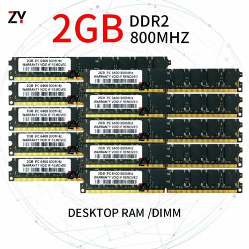 20GB 10x 2GB DDR2 PC2-6400U 800MHz CL6 Computer Non-ECC DIMM RAM Desktop Memory