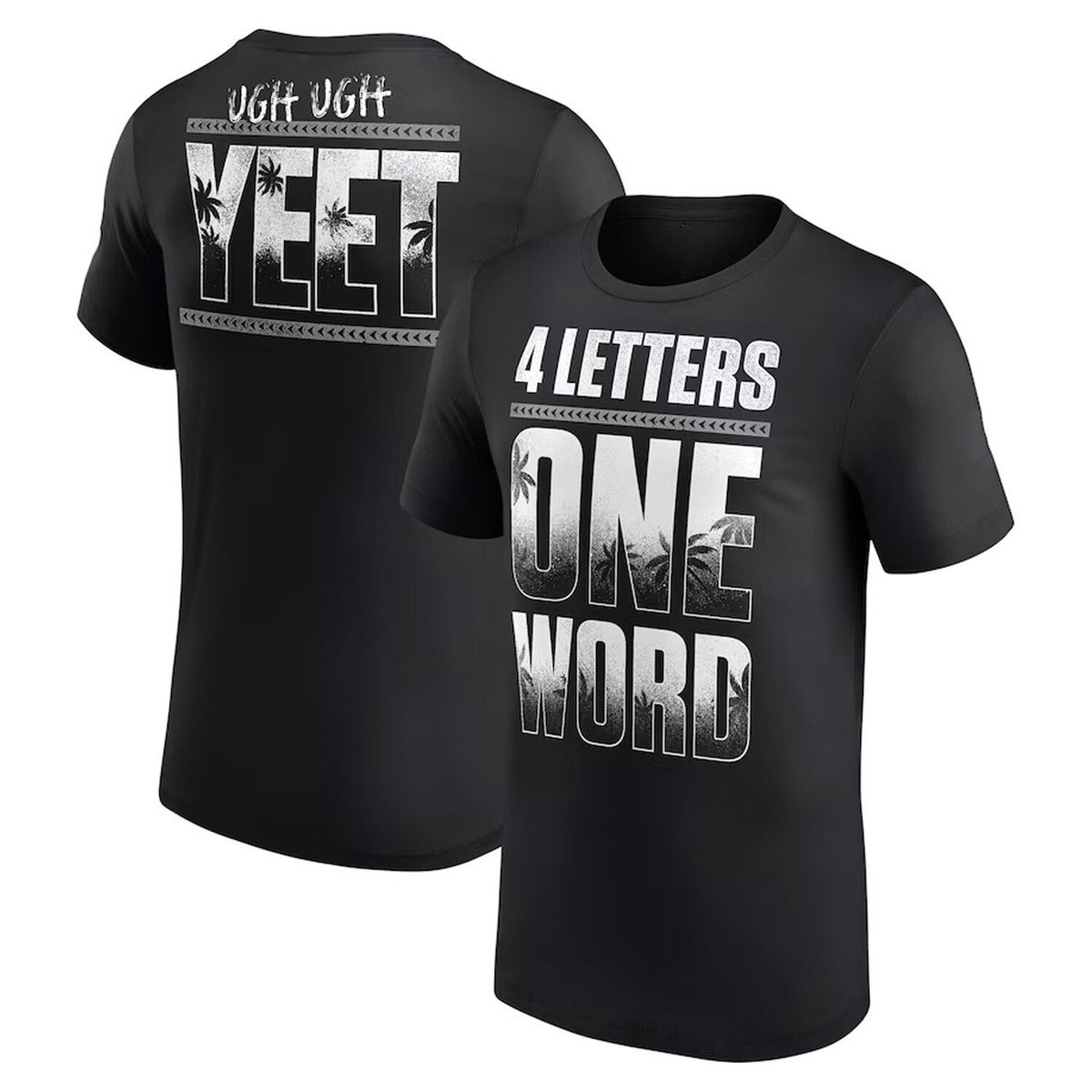 Jey Uso Four Letters, One Word T-Shirt - Black All Size for fans