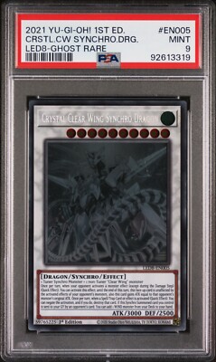 PSA 9 Crystal Clear Wing Synchro Dragon LED8-EN005 | Ghost Rare