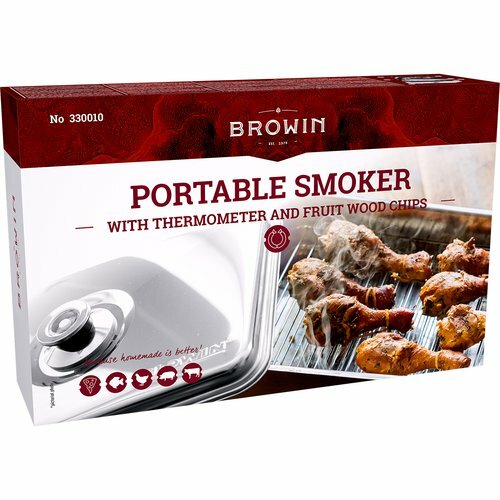 Portable smoker kit- Smokehouse  with thermometer and fruit wood chips 330010