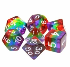 Rainbow Pride Dice Set Poly RPG DnD Dungeons Dragons AD&D Pathfinder