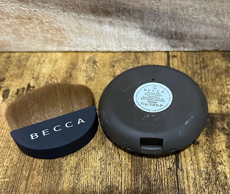 BECCA ~ Base en polvo mineral Perfect Skin ~ Cacao con cepillo ~ 0,33 oz nueva ~ nueva sin caja Foto 3 de 3