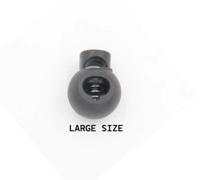 Large Spring Loaded Plastic Round Toggle Stopper Cord Locks 1,5 or 10 Black UK